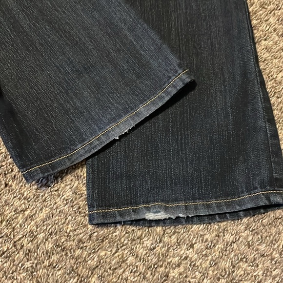 Seven 7 Bootcut Jeans Women’s 28 Dark Wash Denim Distressed Cowgirl Mid-rise - Picture 14 of 16